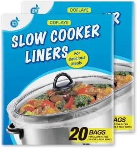 Ooflaye 744759980151 40 Counts Slow Cooker Liners And Cooking Bags Extra Large Size Fits 6-10 Quart Pot Ooflaye 744759980151 40 Counts Slow Cooker Liners And Cooking Bags Extra Large Size Fits 6-10 Quart Pot