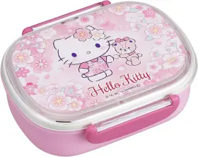Pcr-7 Osk Hello Kitty Sakura Lunch Box With Middle Core 360ml Pink