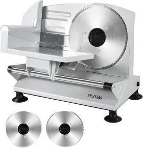 Sl-517-2b Ostba Meat Slicer Machine Two 6.7 Inch Removable Stainless Steel Blades Silver