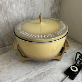 696-a Oster Vtg Super Pot All Purpose Electric Slow Simer Cooker Fryer Gold Mcm 8 Qt