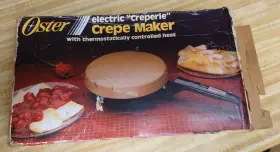 742-03 Oster Vintage Nob Nos Electric Creperie Crepe Maker W Box Complete Works 742-03 Oster Vintage Nob Nos Electric Creperie Crepe Maker W Box Complete Works