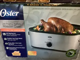 Ckstrs20-sbw Oster Stainless 24 Lb 20 Quart Turkey Roaster Oven New Roast Bake Slow Cook Serve Ckstrs20-sbw Oster Stainless 24 Lb 20 Quart Turkey Roaster Oven New Roast Bake Slow Cook Serve