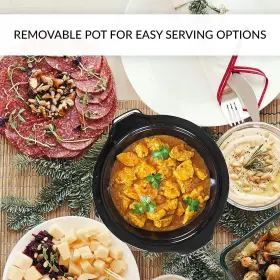 Outdoor 726084105942 Dual Pot Slow Cooker 2 Small Mini Crock Buffet Server And Warmer Upgraded #3