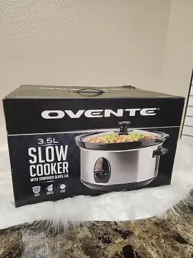 Sl035abr Ovente 317866 3.5l Slow Cooker With Tempered Glass Lid