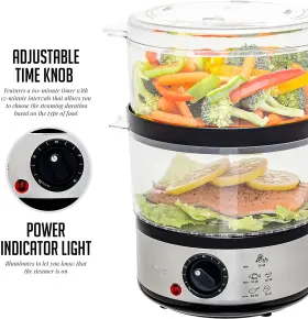 Fs62s Ovente 2-tier Electric Food Steamer Cooker Warmer Stackable Baskets For Vegetable Fish #2