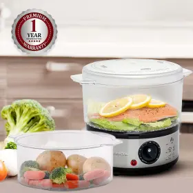 Fs62s Ovente 2-tier Electric Food Steamer Cooker Warmer Stackable Baskets For Vegetable Fish #3