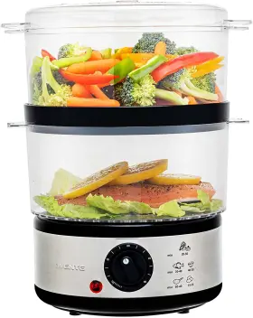 Fs62s Ovente 2-tier Electric Food Steamer Cooker Warmer Stackable Baskets For Vegetable Fish