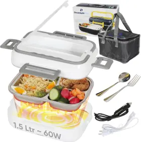 Dfh-c21 P Premiumplus Electric Lunch Box Food Heater- Portable Pearl White 1.5ltr