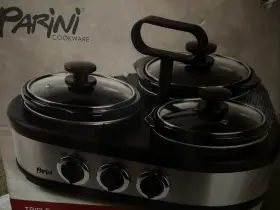 Parini 857946003615 New Cookware Trio 3-1 Quart Appetizer Warmer Stainless Steel Crockpot