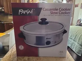 Inv00340 Parini Casserole Slow Cooker Without Ven Safe Removable Stoneware 2.5 Quart New Sealed