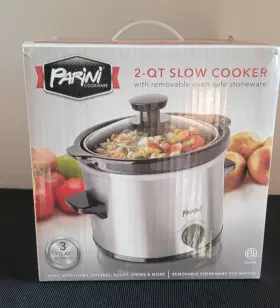 Inv10025 Parini New Cookware 2- Quart Slow Cooker Removable Oven-safe Stoneware Gift Idea