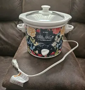 33016a Pioneer Woman - Hamilton Beach Fiona Floral 1.5 Quart Crock Pot Ex Cond #2