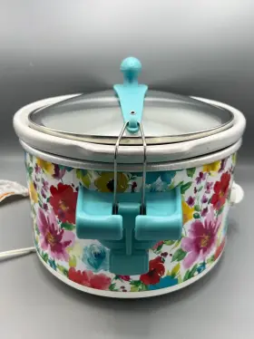 33062 Pioneer Woman 6 Quart Portable Slow Cooker Breezy Blossom Removable Stoneware #2