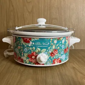 33362 Pioneer Woman Vintage Floral 6 Quart Slow Cooker Crock Pot Model Excellent