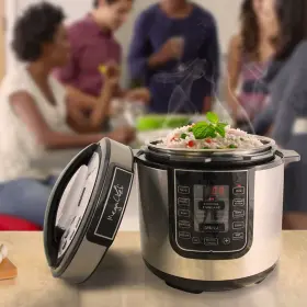 Pioneer Woman 810028586338 Megachef Digital Countertop Pressure Cooker With 6 Quart Silver #2