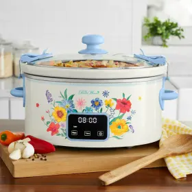 Pw8400778514-7 Pioneer Woman The 6 Quart Digital Slow Cooker With Locking Lid Brilliant Blooms #2