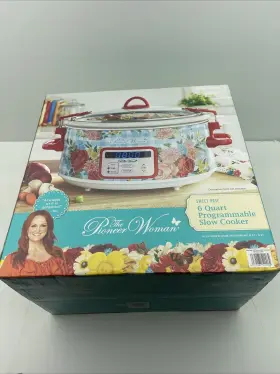 Pwf236211223001 Pioneer Woman The Sweet Rose 6-quart Programmable Slow Cooker Crock Pot Open Box