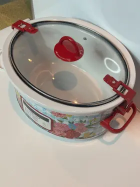 Pwf236211223002 Pioneer Woman The Sweet Rose Floral 6-quart Stainless Steel Digital Slow Cooker #3