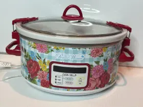 Pwf236211223002 Pioneer Woman The Sweet Rose Floral 6-quart Stainless Steel Digital Slow Cooker