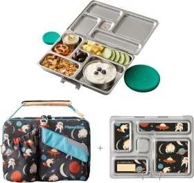 5299870 Planetbox Rover Stainless Steel Bento Lunch Box 5 Compartments Space Animals