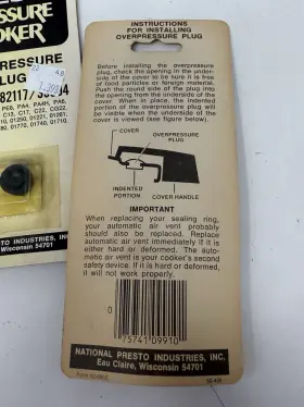 09910 Presto Pressure Cooker Overpressure Plug Lot Of 8 #2