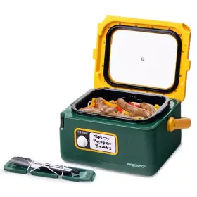 Presto 445036366349 Gameday 8-quart Nomad Traveling Slow Cooker Green-yellow