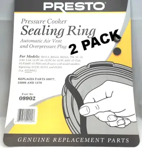 09902 Presto 9902 2 Pk Pressure Cooker Sealing Ring Gasket For 6 Qt