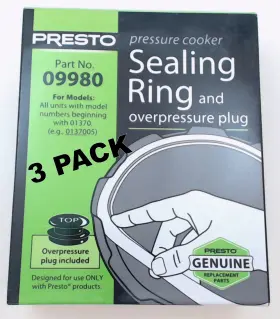 09980 Presto 9980 3 Pk Pressure Cooker Sealing Ring For Models 01370