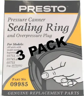 09985 Presto 9985 3 Pk Pressure Cooker Sealing Ring 09985 Presto 9985 3 Pk Pressure Cooker Sealing Ring