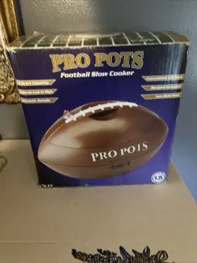 Fb-77 Pro-pot Pp-77 Nib Pots Football Shape 1 Quart Slow Cooker Crock Asca Party Dips #3