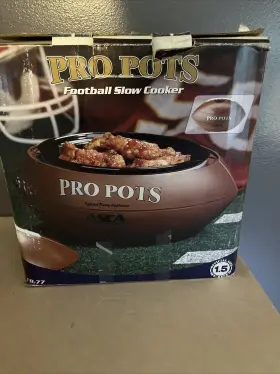 Fb-77 Pro-pot Pp-77 Nib Pots Football Shape 1 Quart Slow Cooker Crock Asca Party Dips