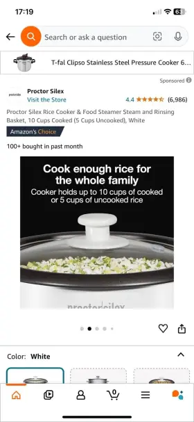 37533nr Proctor Silex Rice Cooker And Food Steamer Steam Rinsing Basket 10 Cups #2