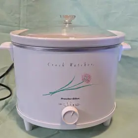 95042 Proctor Silex Crock Watcher 250w White Slow Cooker Ceramic Auto Shift 3 Settings