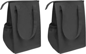 St3091 Proequip Thermo Tote Insulated Lunch Bag Wine Pack Of 2 - Black And