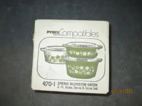 470-1 Pyrex 3-pc. Bake Set 1pt. 1.5-pt 1- Quart Compatibles