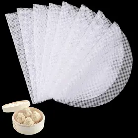 Zdwb8vee Qfwdfctrenz 672404 1 8 Pcs Round Silicone Steamer Liners 11inch Non-stick 11 X Inches White