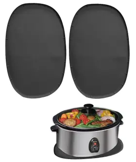 Qivine 414020433152 2 Pieces Heat Resistant Mat For 6-8 Quart Slow Cooker Silicone Countertop Pro