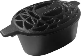 Qf-wh-001 Quantfire Wood Stove Steamer Rust Resistant Fireplace Humidifier Pot Cast Iron Black