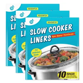Renewpok 797505224559 Slow Cooker Liners 13x21 Inch Large Size Thick Pot Nylon Cooking Liner