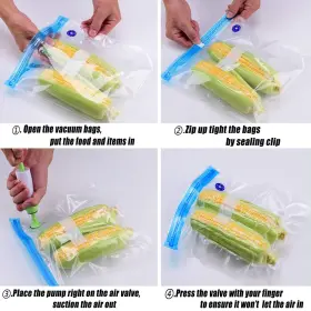 Repinsta 789964110344 Reusable Sous Vide Bags 3 Sizes - 20 Pack With Hand Pump Sealing Clips For S #3