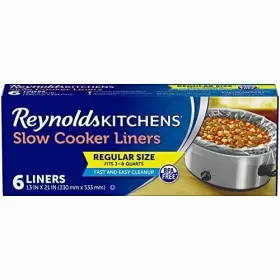 Reynolds 010900246538 Kitchens Slow Cooker Liners Regular Fits 3-8 Quarts 6 Count
