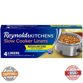 B00qit90mg Reynolds Kitchens Slow Cooker Liners 3-8 Qt 4 Count - Easy Cleanup