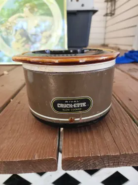 Rival 073056000171 Vintage Brown Crock-ette 1 Quart Stoneware Slow Cooker Model 3200 Tested #2