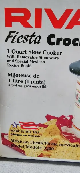 Rival 073056004889 Fiesta Crock-ette 1 Quart Slow Cooker Crock With Box Made In The Usa #2