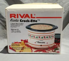 Rival 073056004889 Fiesta Crock-ette 1 Quart Slow Cooker Crock With Box Made In The Usa