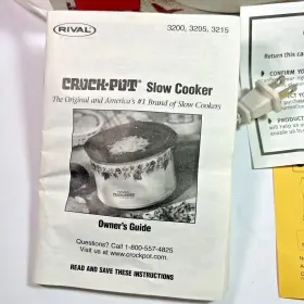 3205 Rival 073056005046 Vtg Crock-ette 1 Quart Stoneware Slow Cooker Green Model Gp Fast 2 Ship #3