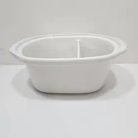 20412 Rival Crock Pot Ceramic Insert White 2 Divided Sections No Lid