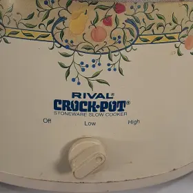210421 Rival Crock Pot Slow Cooker Stoneware Green Quart With Lid Garden Design #2