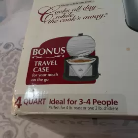 3040-bc-np Rival Crockpot Stainless Steel And Black Slow Cooker 4 Quart Model 3040 With Casebag #3