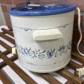 3100-102 Rival Vintage Floral Crock Pot Slow Cooker 3.5 Quart 3100p Works Great #3